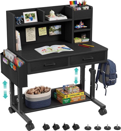 Black mobile kids desk 32 - black,